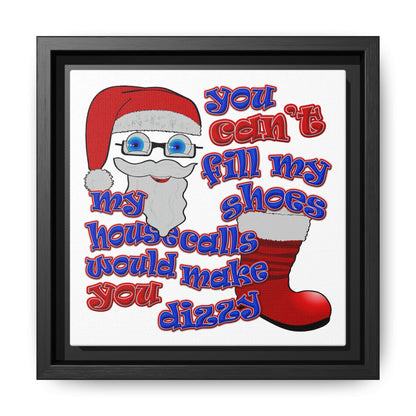 santa's shoes - framed canvas art (white)