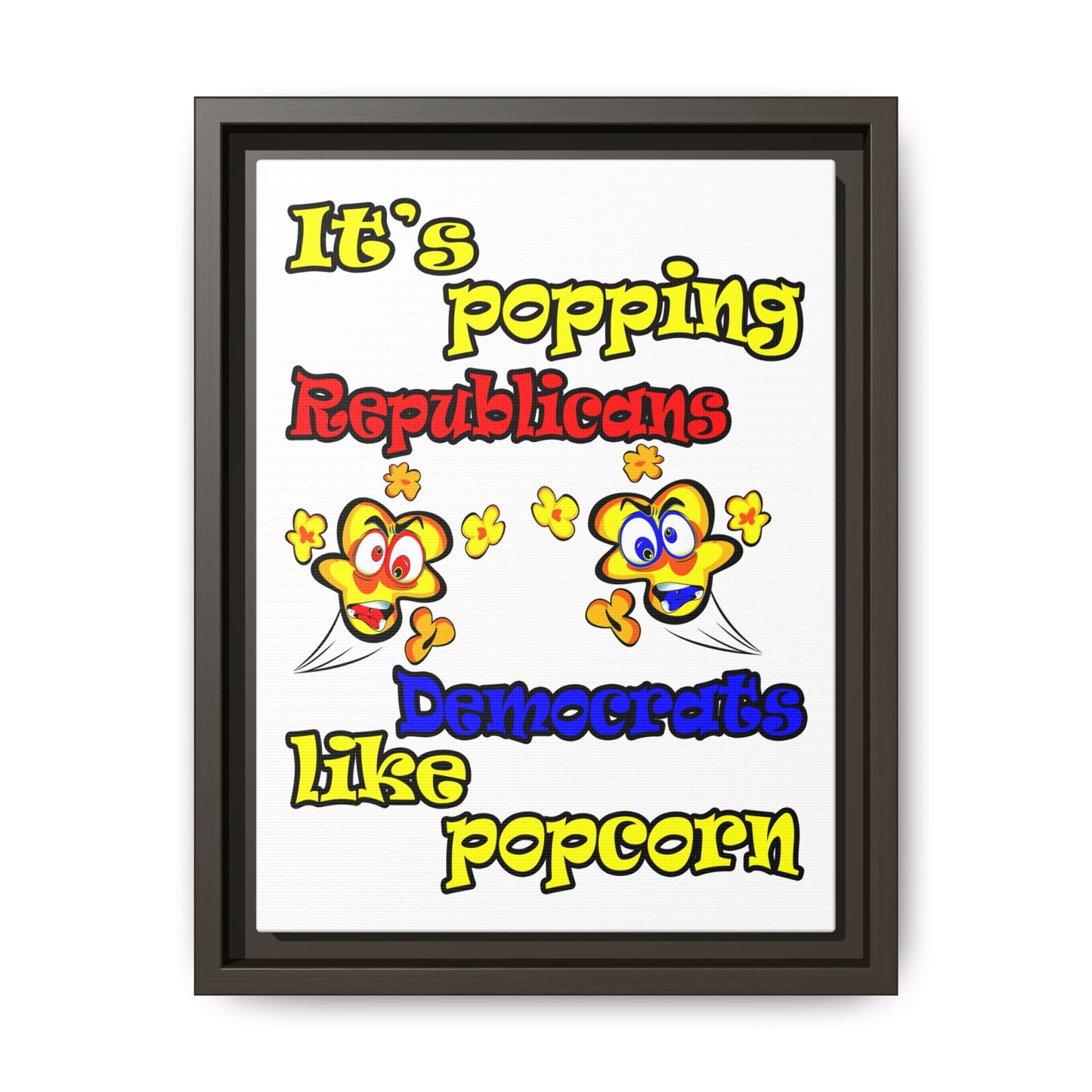 popping like popcorn - framed canvas art (white)