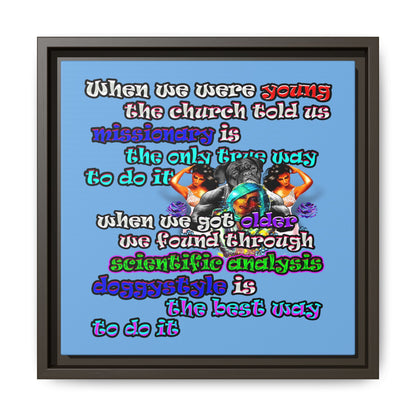 doggystyle - framed canvas art (light blue)