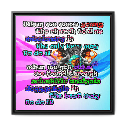 doggystyle - framed canvas art (light blue-pink wave)