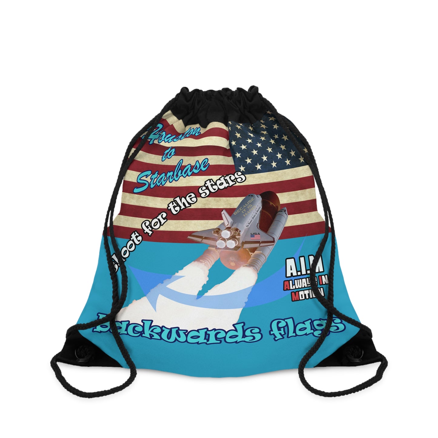shoot for the stars - Drawstring Bag (turquoise)