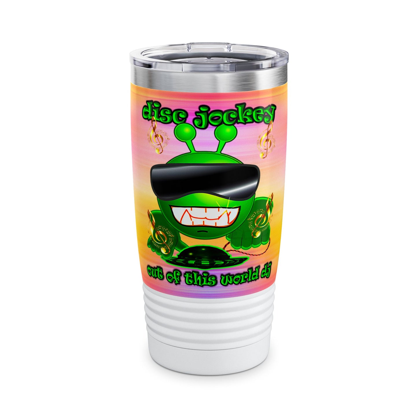 disc jockey - Ringneck Tumbler, 20oz (color blur)