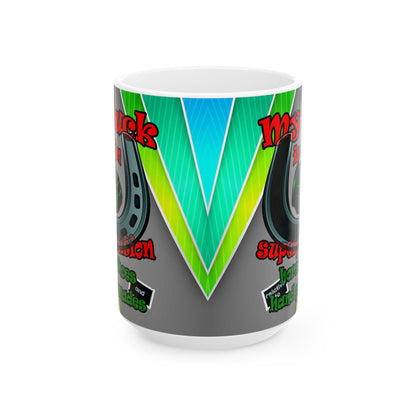 my luck - White Mug (rainbow split)