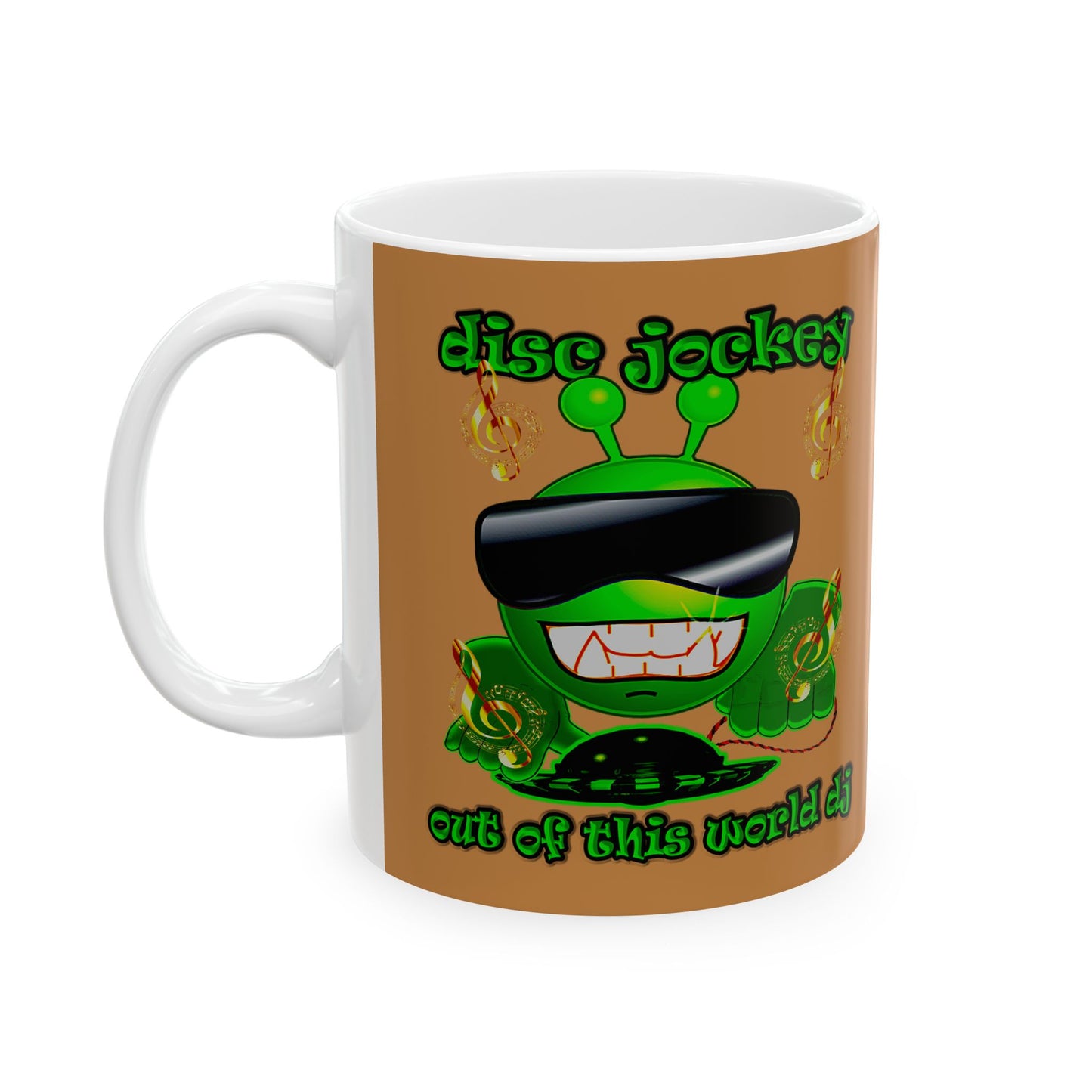 disc jockey - White Mug (light brown)