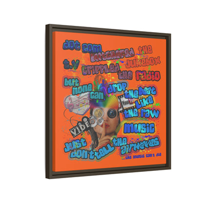 drop the beat - framed canvas art (orange)