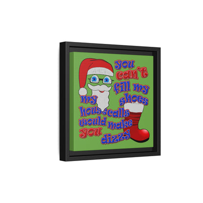 santa's shoes - framed canvas art (green)