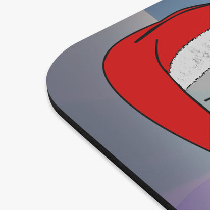santa's shoes - Mouse Pad (Rectangle) (grey-pink wave)