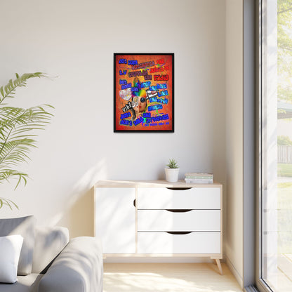 drop the beat - framed canvas art (burnt orange)
