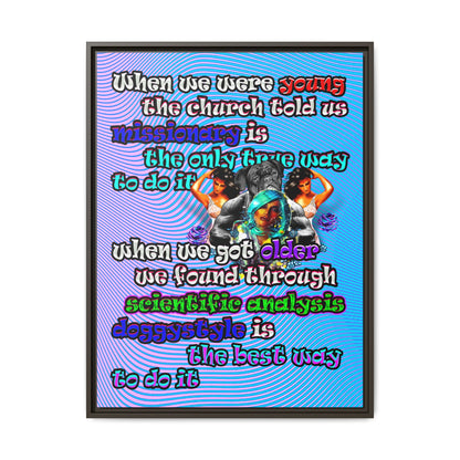 doggystyle - framed canvas art (light blue-purple wave)