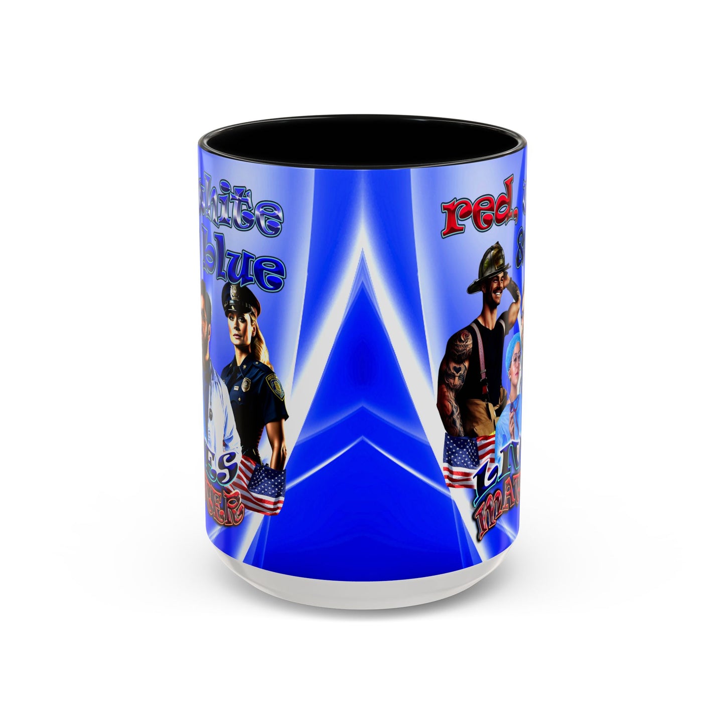 rw&b lives matter - Accent Mug (blue-white wave)