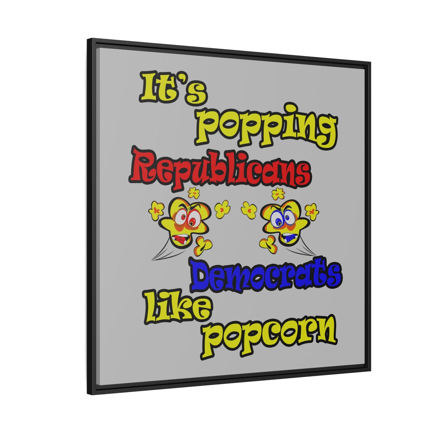 popping like popcorn - framed canvas art (light grey)