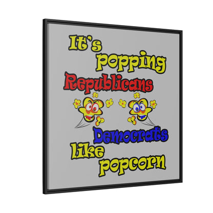 popping like popcorn - framed canvas art (light grey)