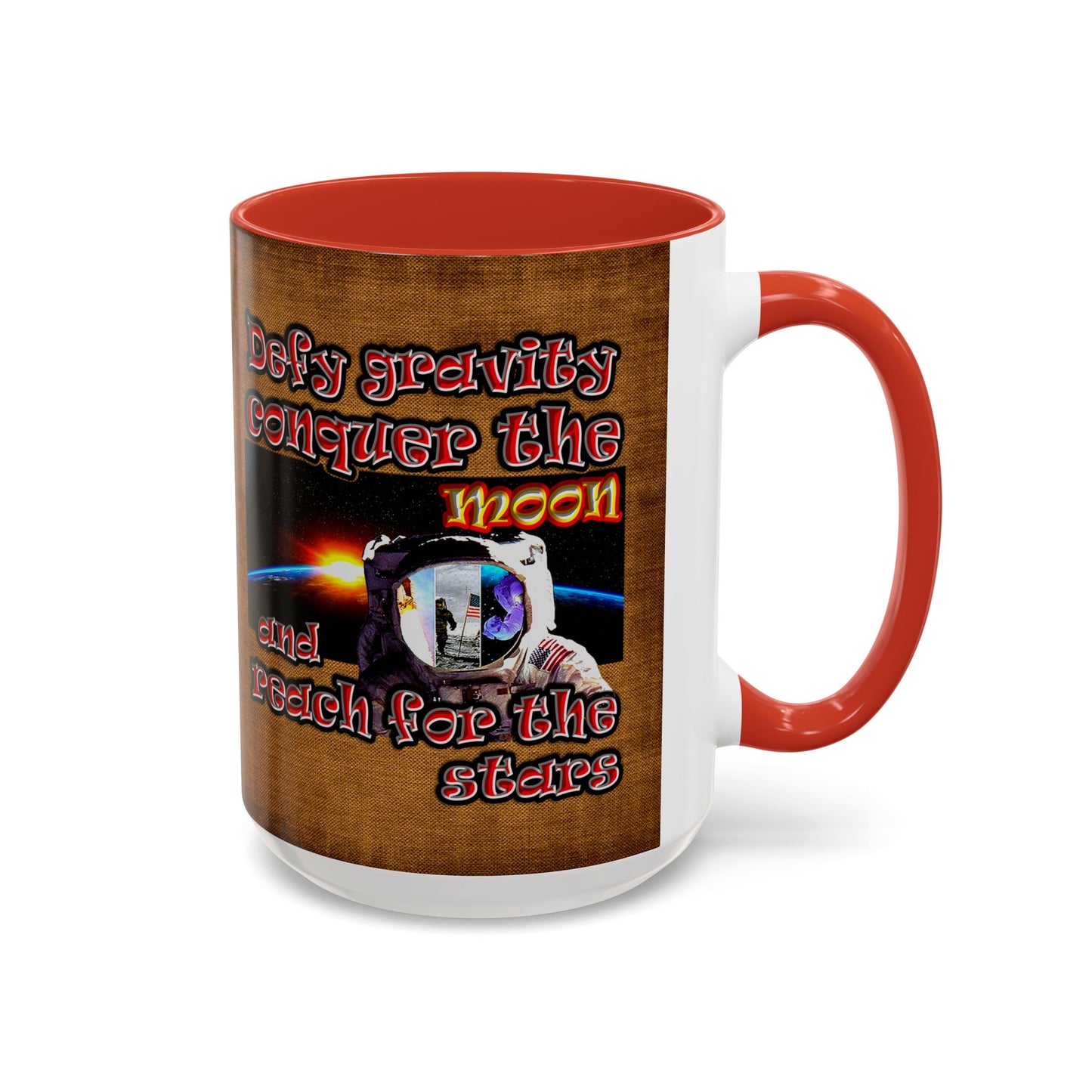 defy conquer reach - Accent Mug (brown papyrus)