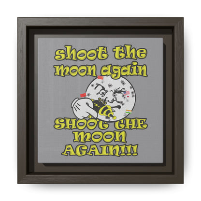shoot the moon again - framed canvas art (grey)