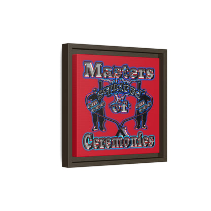 em cee squared - framed canvas art (dark red)