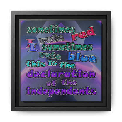 declaration of the independents - framed canvas art (grey-pink wave)