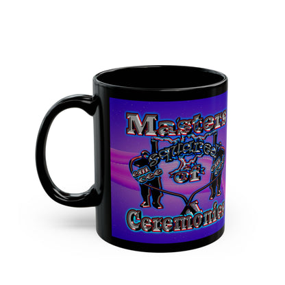 em cee squared - Black Mug (purple-pink wave)