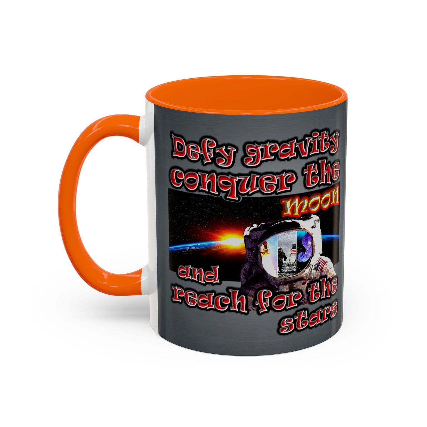 defy conquer reach - Accent Mug (grey-light grey)