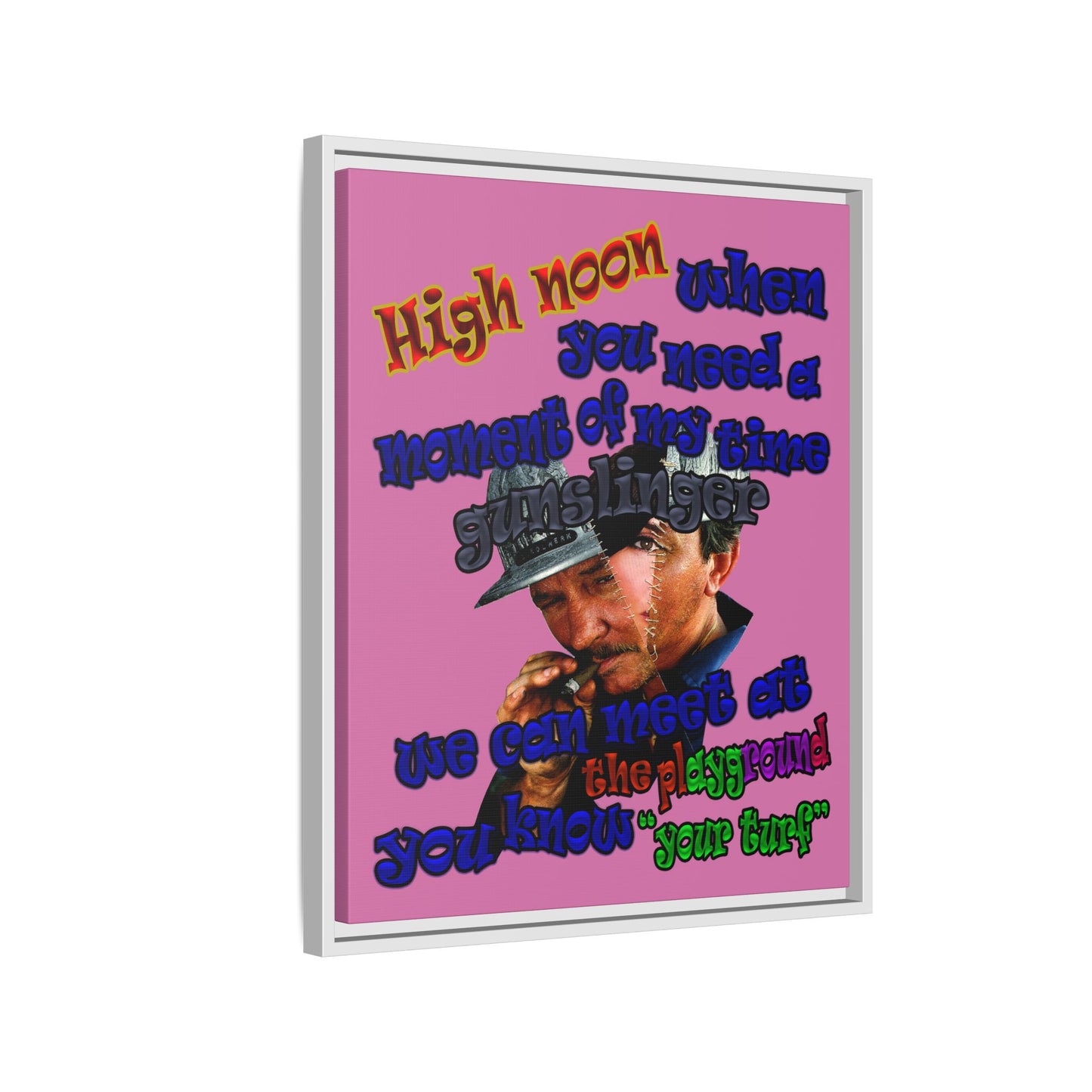 high noon - framed canvas art (light pink)