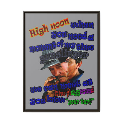 high noon - framed canvas art (grey)