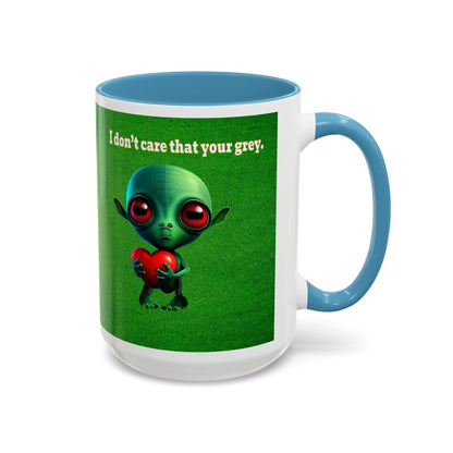 I don't care that your grey - Accent Mug (green turf)
