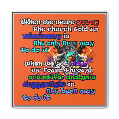 doggystyle - framed canvas art (orange)