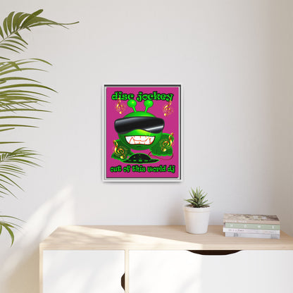 disc jockey - framed canvas art (pink)