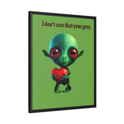 I don't care that your grey - framed canvas art (green)