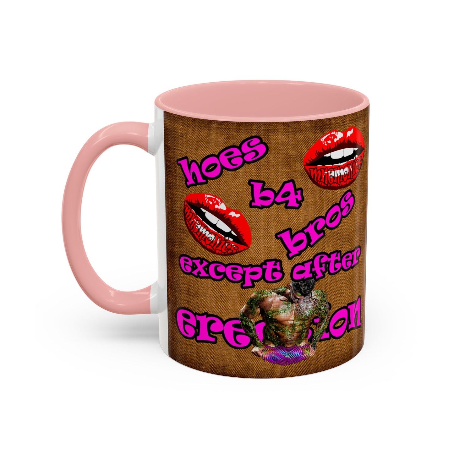 hoes b4 bros - Accent Mug (brown papyrus)
