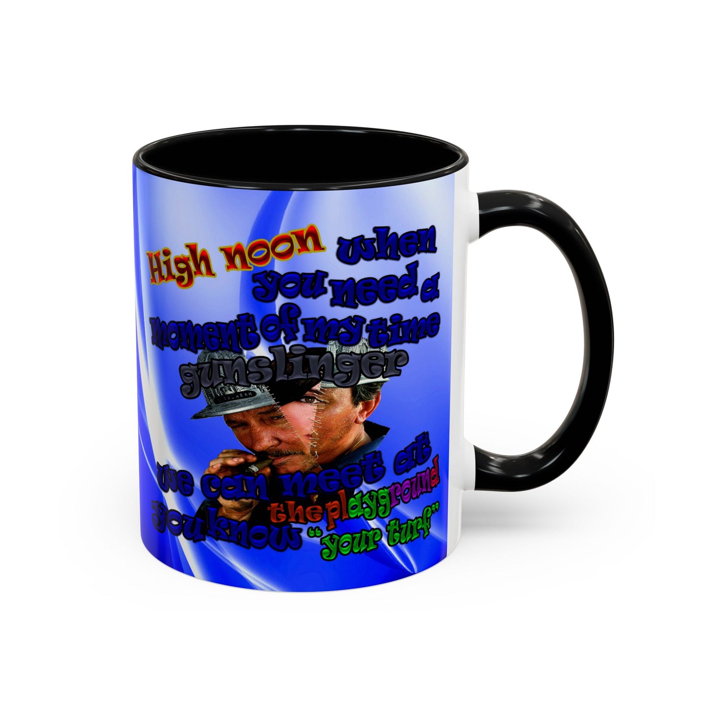 high noon - Accent Mug (blue-white wave)
