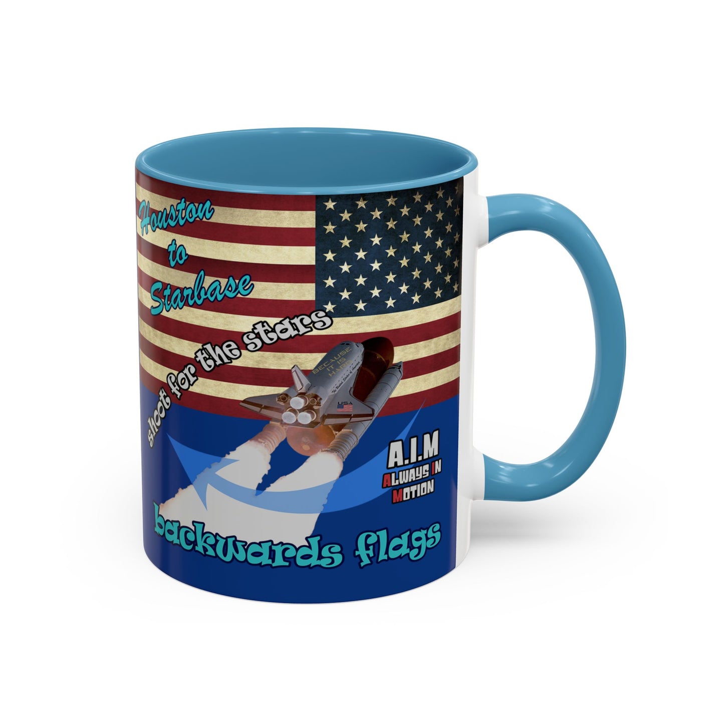 shoot for the stars - Accent Mug (dark blue)