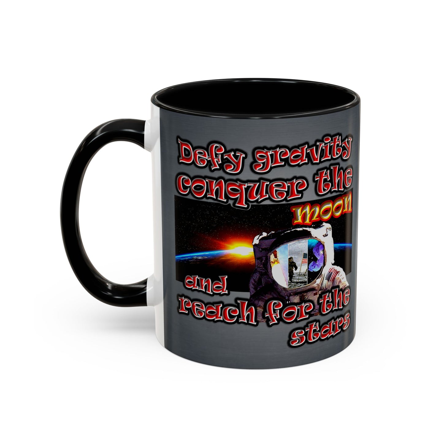 defy conquer reach - Accent Mug (grey-light grey)