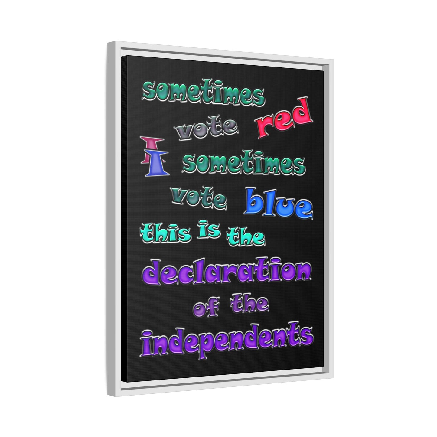 declaration of the independents - framed canvas art (black)