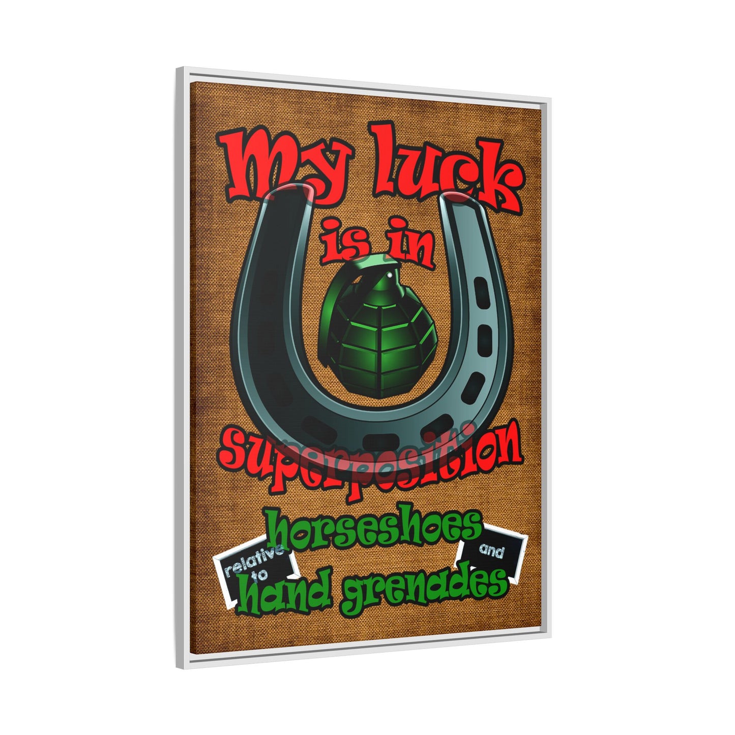 my luck - framed canvas art (brown papyrus)