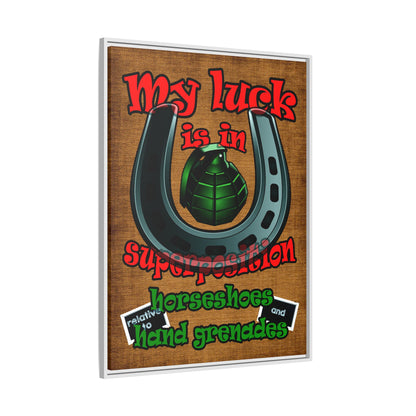 my luck - framed canvas art (brown papyrus)