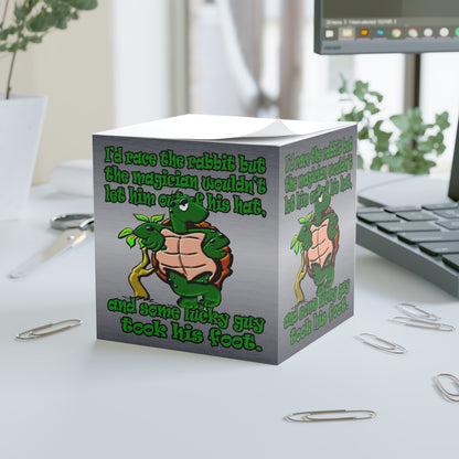 turtle race - note cube (brushed nickel)