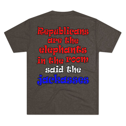 donkeys and elephants - Unisex Tri-Blend Crew Tee