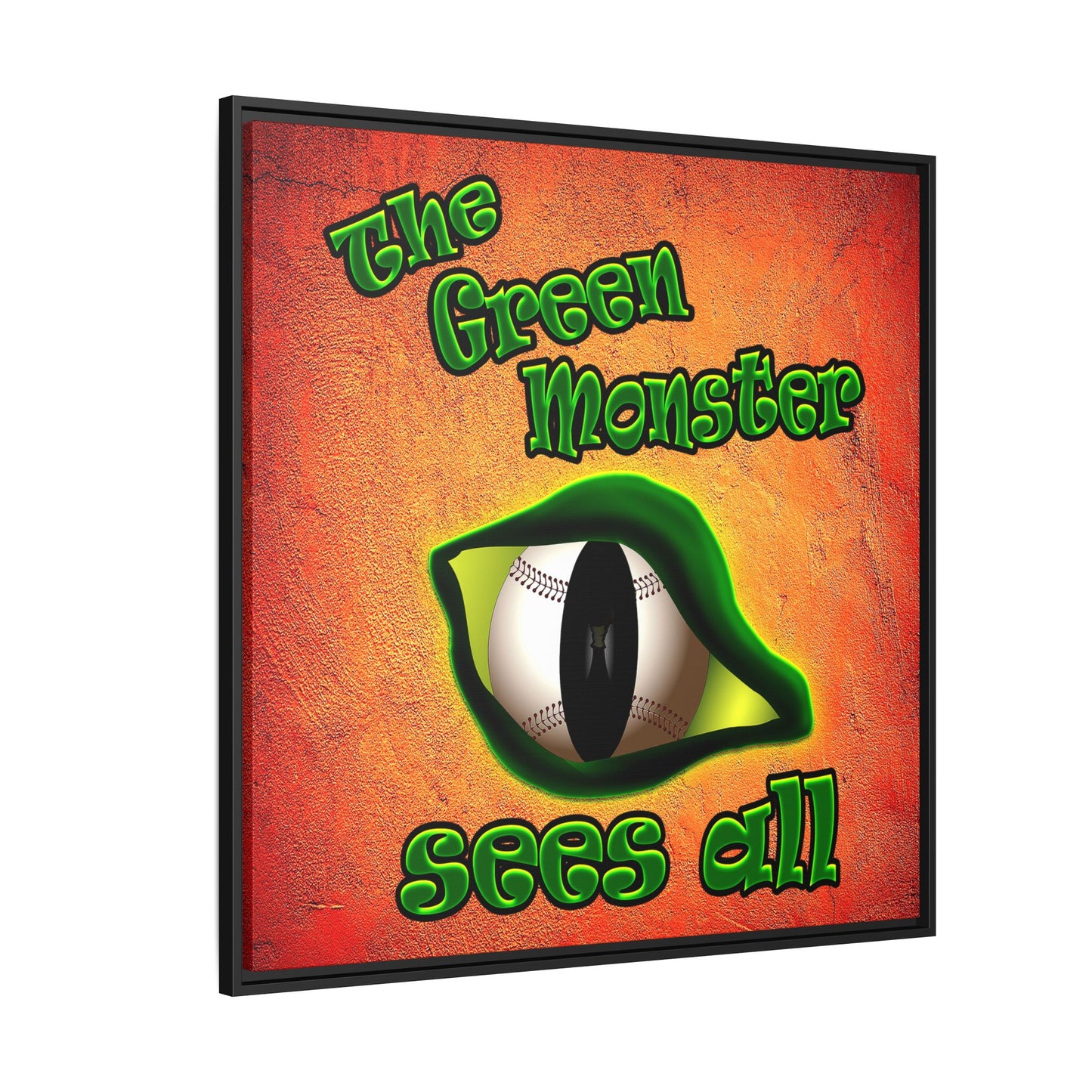 green monster - framed canvas art (burnt orange)