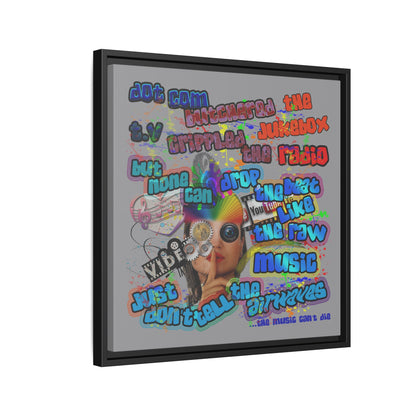 drop the beat - framed canvas art (grey)