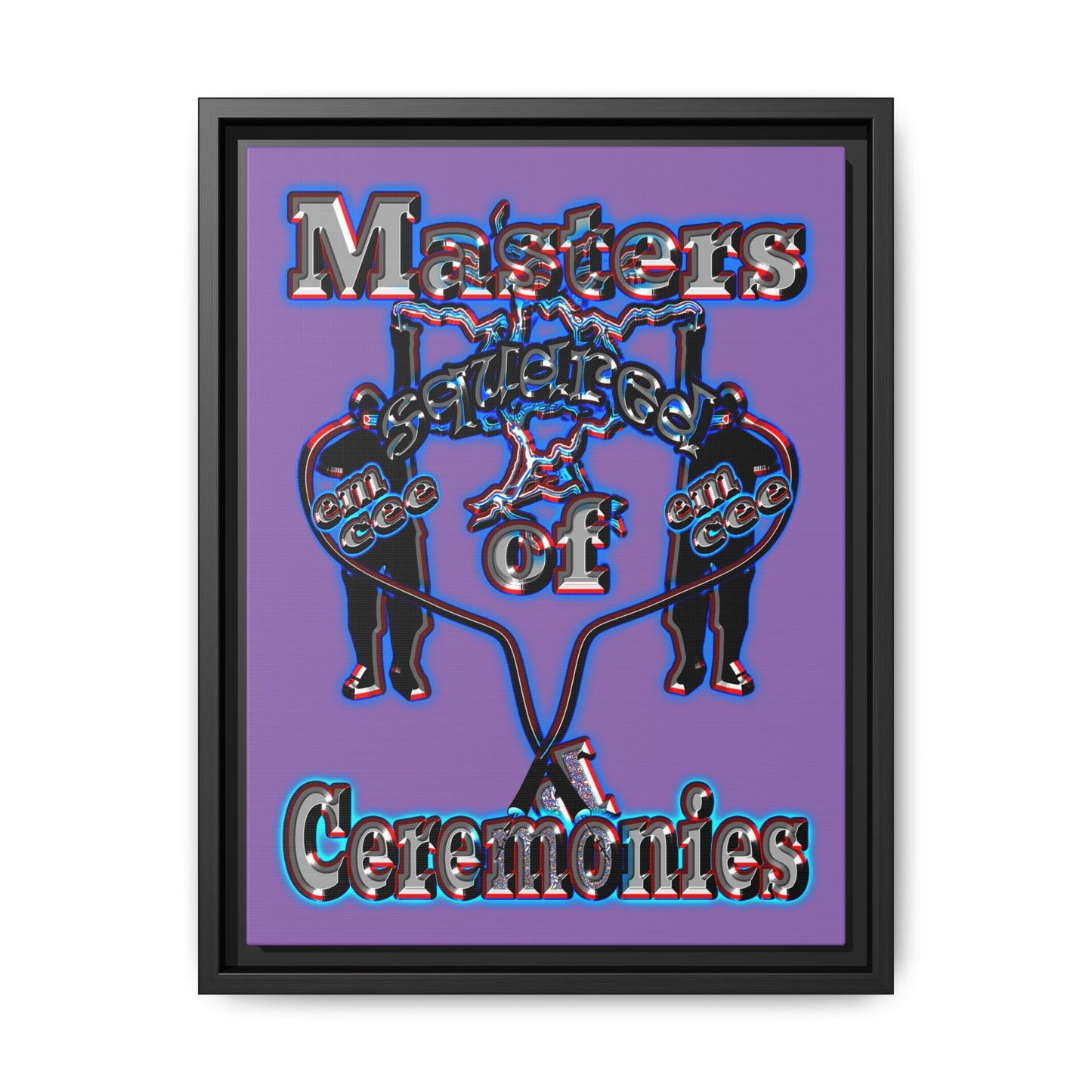 em cee squared - framed canvas art (light purple)