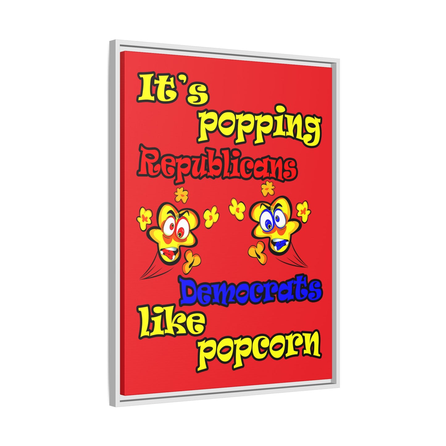 popping like popcorn - framed canvas art (red)