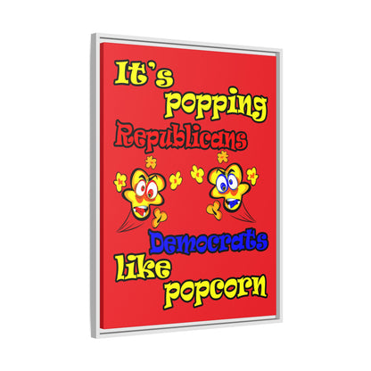 popping like popcorn - framed canvas art (red)