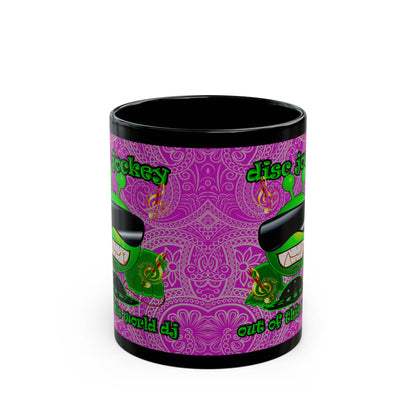 disc jockey - Black Mug (pink swirl)