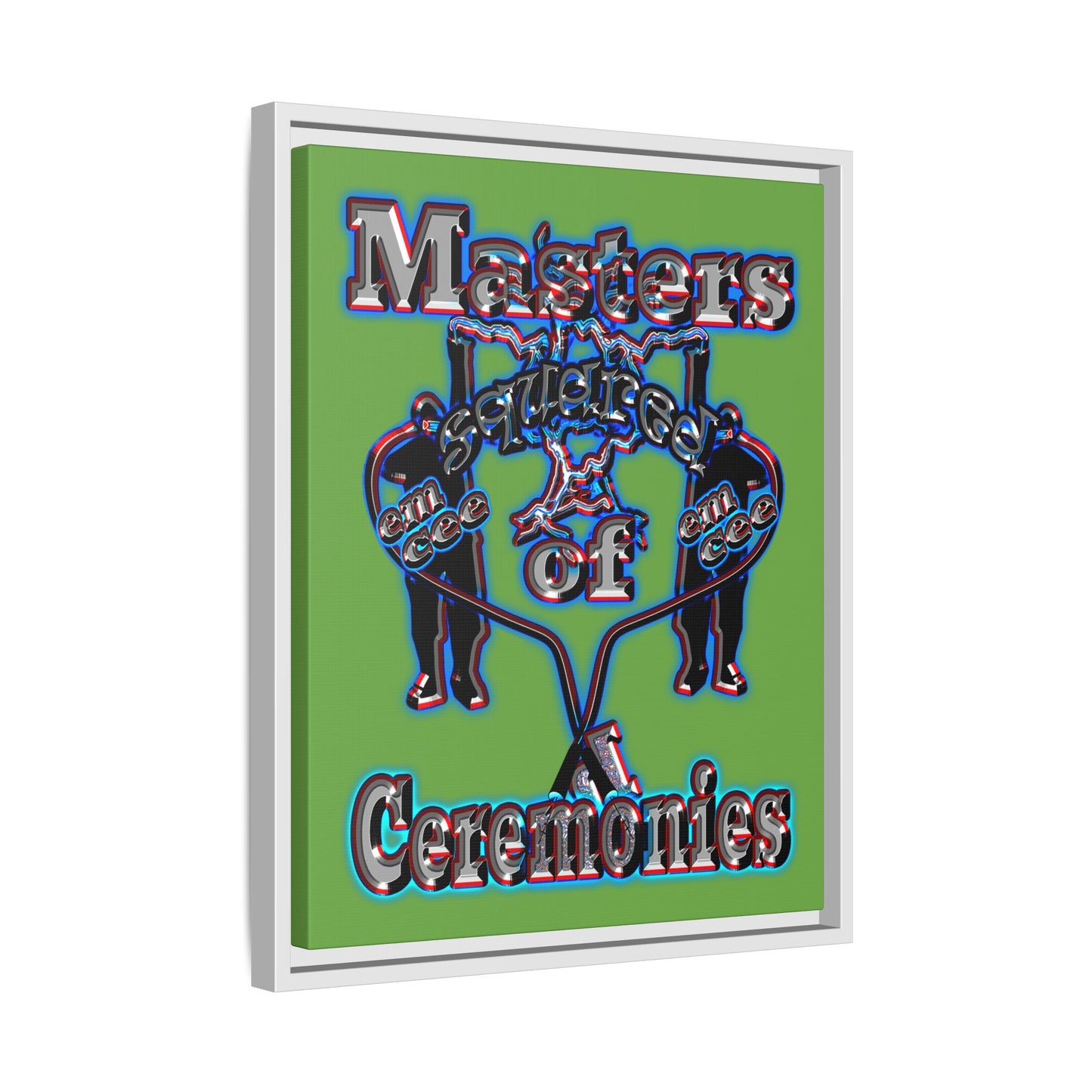 em cee squared - framed canvas art (green)