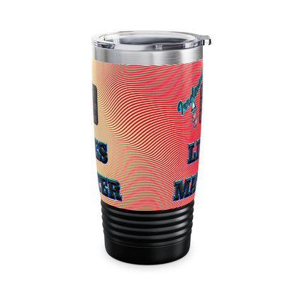 irrelevant - Ringneck Tumbler, 20oz (yellow-orange wave)