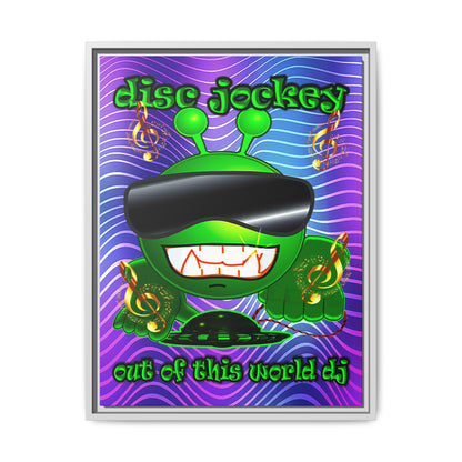 disc jockey - framed canvas art (purple wave)