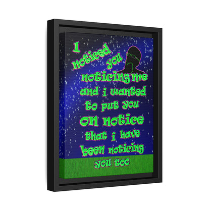 noticed you noticing - framed canvas art ('snoops' background)