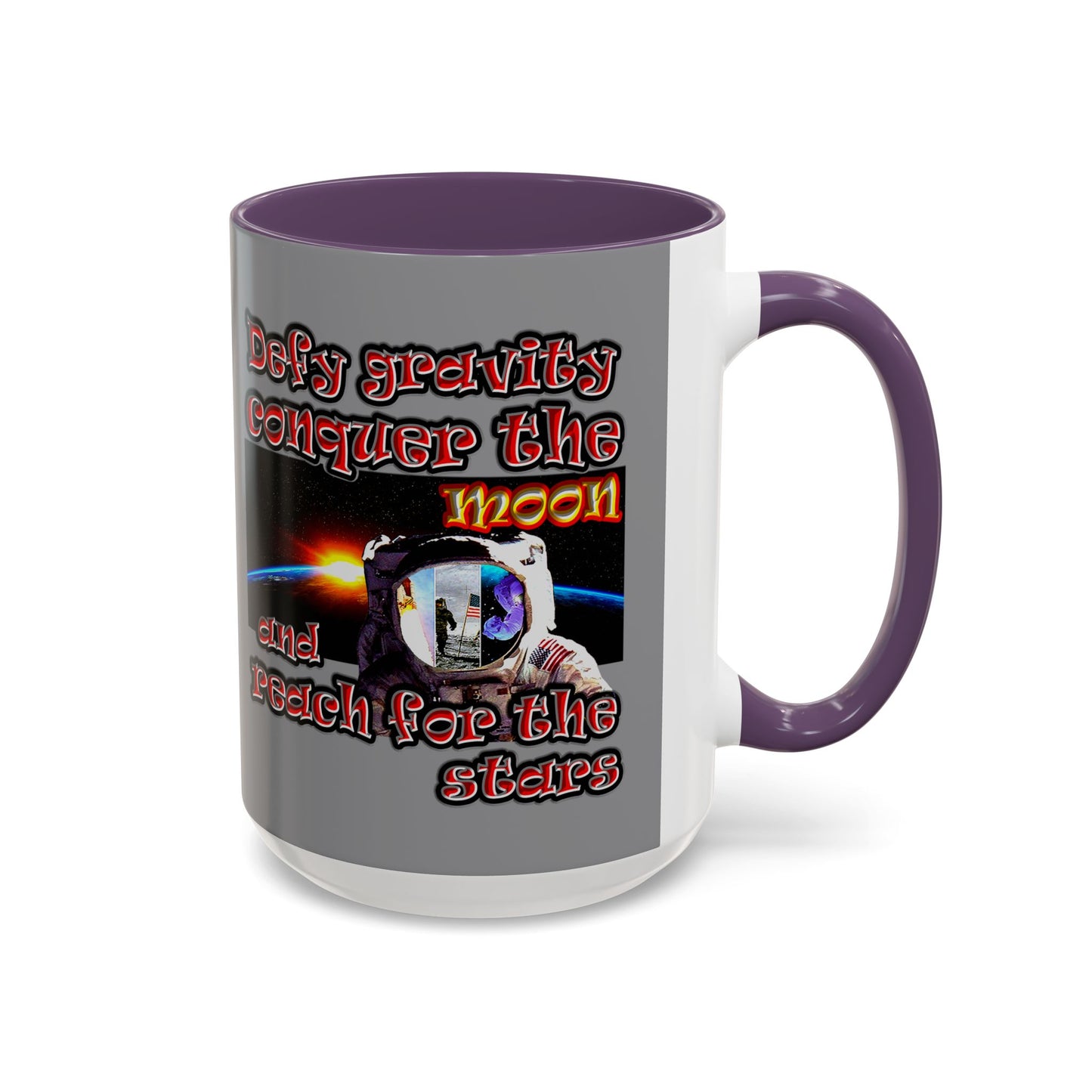 defy conquer reach - Accent Mug (grey)