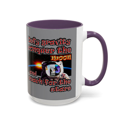 defy conquer reach - Accent Mug (grey)