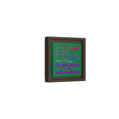 declaration of the independents - framed canvas art (dark green)